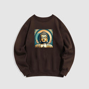 Buddha Stones Cotton Round Neck Fleece Lined Sweatshirt