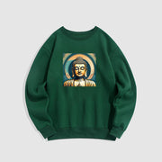 Buddha Stones Golden Buddha Fleece Lined Sweatshirt Sweatshirt BS ForestGreen XXL