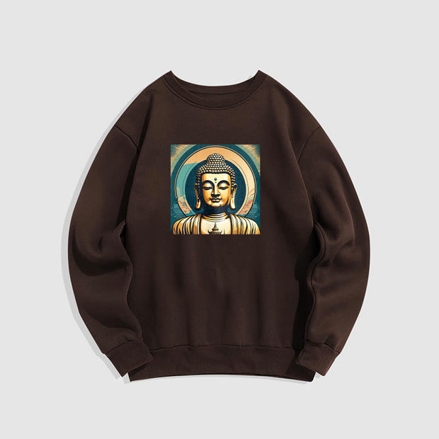 Buddha Stones Golden Buddha Fleece Lined Sweatshirt