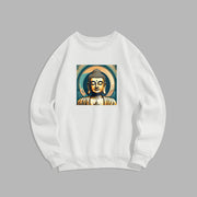 Buddha Stones Cotton Round Neck Fleece Lined Sweatshirt