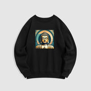 Buddha Stones Cotton Round Neck Fleece Lined Sweatshirt