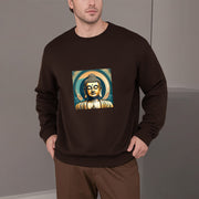 Buddha Stones Cotton Round Neck Fleece Lined Sweatshirt