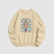 Buddha Stones The Medicine Buddha Sutra Transformed Into Art Fleece Lined Polyester Sweatshirt Sweatshirt BS Bisque 2XL