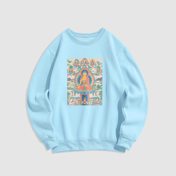 Buddha Stones The Medicine Buddha Sutra Transformed Into Art Fleece Lined Polyester Sweatshirt