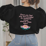 Buddha Stones Lotus Once You Feel You Are Avoided Fleece Lined Polyester Sweatshirt Sweatshirt BS 14