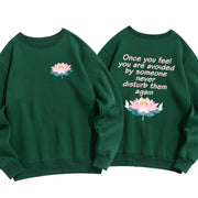 Buddha Stones Lotus Once You Feel You Are Avoided Fleece Lined Polyester Sweatshirt Sweatshirt BS ForestGreen 2XL