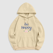 Buddha Stones Be Happy Lotus Fleece Lined Polyester Hoodie Hoodie BS Bisque 2XL