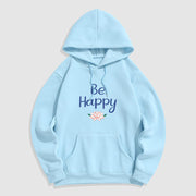 Buddha Stones Be Happy Lotus Fleece Lined Polyester Hoodie