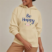 Buddha Stones Be Happy Lotus Fleece Lined Polyester Hoodie Hoodie BS 26