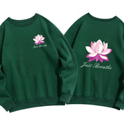 Buddha Stones Lotus Just Breathe Fleece Lined Polyester Sweatshirt