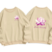 Buddha Stones Lotus Just Breathe Fleece Lined Polyester Sweatshirt Sweatshirt BS Bisque 2XL