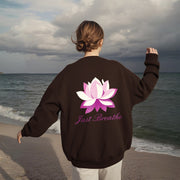 Buddha Stones Lotus Just Breathe Fleece Lined Polyester Sweatshirt Sweatshirt BS 26