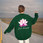 Buddha Stones Lotus Just Breathe Fleece Lined Polyester Sweatshirt Sweatshirt BS 3