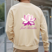 Buddha Stones Lotus Just Breathe Fleece Lined Polyester Sweatshirt Sweatshirt BS 41