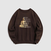 Buddha Stones Cotton Round Neck Fleece Lined Sweatshirt