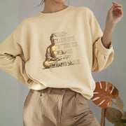 Buddha Stones Cotton Round Neck Fleece Lined Sweatshirt