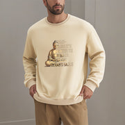 Buddha Stones Cotton Round Neck Fleece Lined Sweatshirt