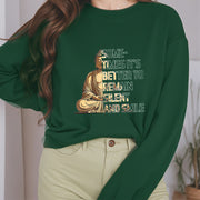 Buddha Stones Cotton Round Neck Fleece Lined Sweatshirt