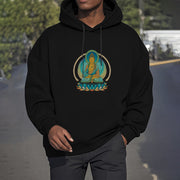 Buddha Stones Lotus Buddha Fleece Lined Polyester Hoodie