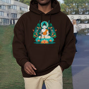 Buddha Stones Flower Grass Lotus Bodhisattva Fleece Lined Polyester Hoodie Hoodie BS 24