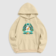 Buddha Stones Flower Grass Lotus Bodhisattva Fleece Lined Polyester Hoodie Hoodie BS Bisque 2XL