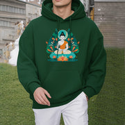 Buddha Stones Flower Grass Lotus Bodhisattva Fleece Lined Polyester Hoodie Hoodie BS 12