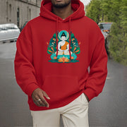 Buddha Stones Flower Grass Lotus Bodhisattva Fleece Lined Polyester Hoodie Hoodie BS 16