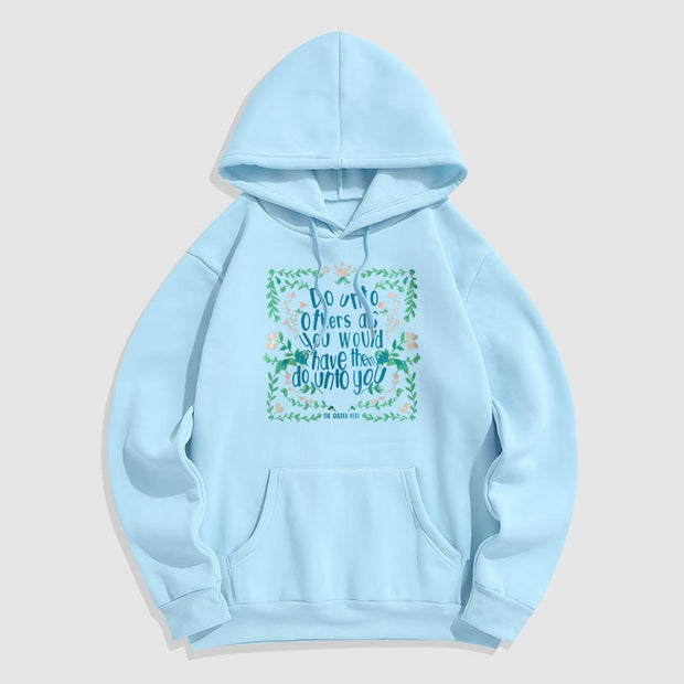 Buddha Stones The Golden Rule Fleece Lined Polyester Hoodie Hoodie BS LightCyan 2XL