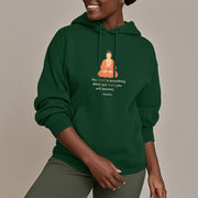 Buddha Stones The Mind Is Everything Meditation Buddha Polyester Fleece Lined Hoodie