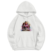 Buddha Stones Butterfly Meditation Buddha Polyester Fleece Lined Hoodie Hoodie BS White 2XL