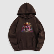 Buddha Stones Butterfly Meditation Buddha Polyester Fleece Lined Hoodie