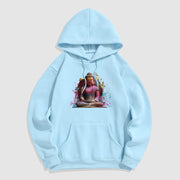 Buddha Stones Butterfly Meditation Buddha Polyester Fleece Lined Hoodie