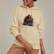 Buddha Stones Butterfly Meditation Buddha Polyester Fleece Lined Hoodie