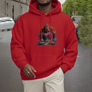 Buddha Stones Butterfly Meditation Buddha Polyester Fleece Lined Hoodie Hoodie BS 27