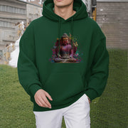 Buddha Stones Butterfly Meditation Buddha Polyester Fleece Lined Hoodie