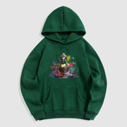 Buddha Stones Colorful Butterfly Flying Meditation Buddha Polyester Fleece Lined Hoodie Hoodie BS ForestGreen 2XL