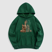 Buddha Stones NEVER GIVE UP GREAT THINGS TAKE TIME Polyester Fleece Lined Hoodie Hoodie BS ForestGreen 2XL