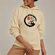 Buddha Stones Red Sun Pine Zen Circle Meditation Buddha Fleece Lined Polyester Hoodie Hoodie BS 30