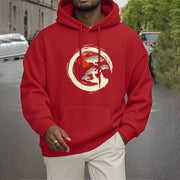 Buddha Stones Red Sun Pine Zen Circle Meditation Buddha Fleece Lined Polyester Hoodie Hoodie BS 16