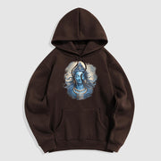 Buddha Stones OM NAMAH SHIVAYA Buddha Fleece Lined Polyester Hoodie Hoodie BS SaddleBrown 2XL