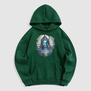 Buddha Stones OM NAMAH SHIVAYA Buddha Fleece Lined Polyester Hoodie Hoodie BS ForestGreen 2XL