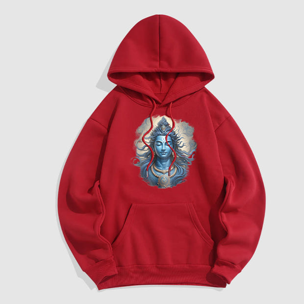 Buddha Stones OM NAMAH SHIVAYA Buddha Fleece Lined Polyester Hoodie Hoodie BS Red 2XL