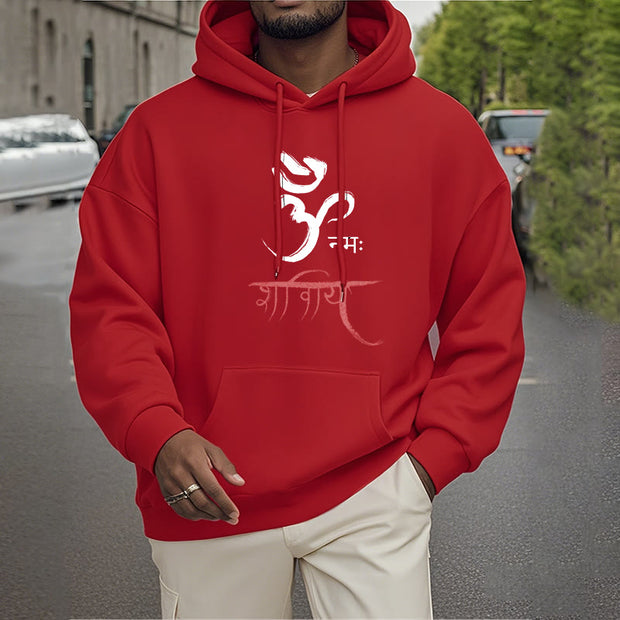 Buddha Stones OM NAMAH SHIVAYA Mantra Sanskrit Fleece Lined Polyester Hoodie Hoodie BS 28