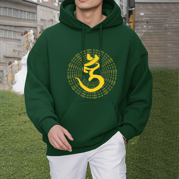 Buddha Stones 108 OM NAMAH SHIVAYA Mantra Sanskrit Fleece Lined Polyester Hoodie Hoodie BS 31