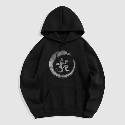 Buddha Stones OM Mantra Sanskrit Fleece Lined Polyester Hoodie