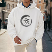 Buddha Stones OM Mantra Sanskrit Fleece Lined Polyester Hoodie Hoodie BS 24