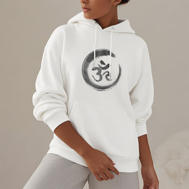 Buddha Stones OM Mantra Sanskrit Fleece Lined Polyester Hoodie Hoodie BS 23