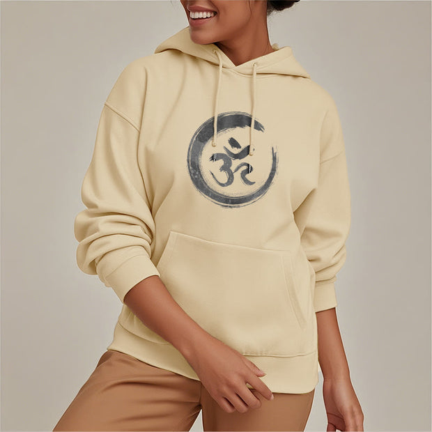 Buddha Stones OM Mantra Sanskrit Fleece Lined Polyester Hoodie Hoodie BS 11