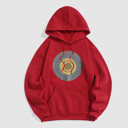 Buddha Stones 108 Om Mani Padme Hum Sanskrit Fleece Lined Polyester Hoodie Hoodie BS Red 2XL