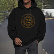 Buddha Stones Swastika Fleece Lined Polyester Hoodie Hoodie BS 3